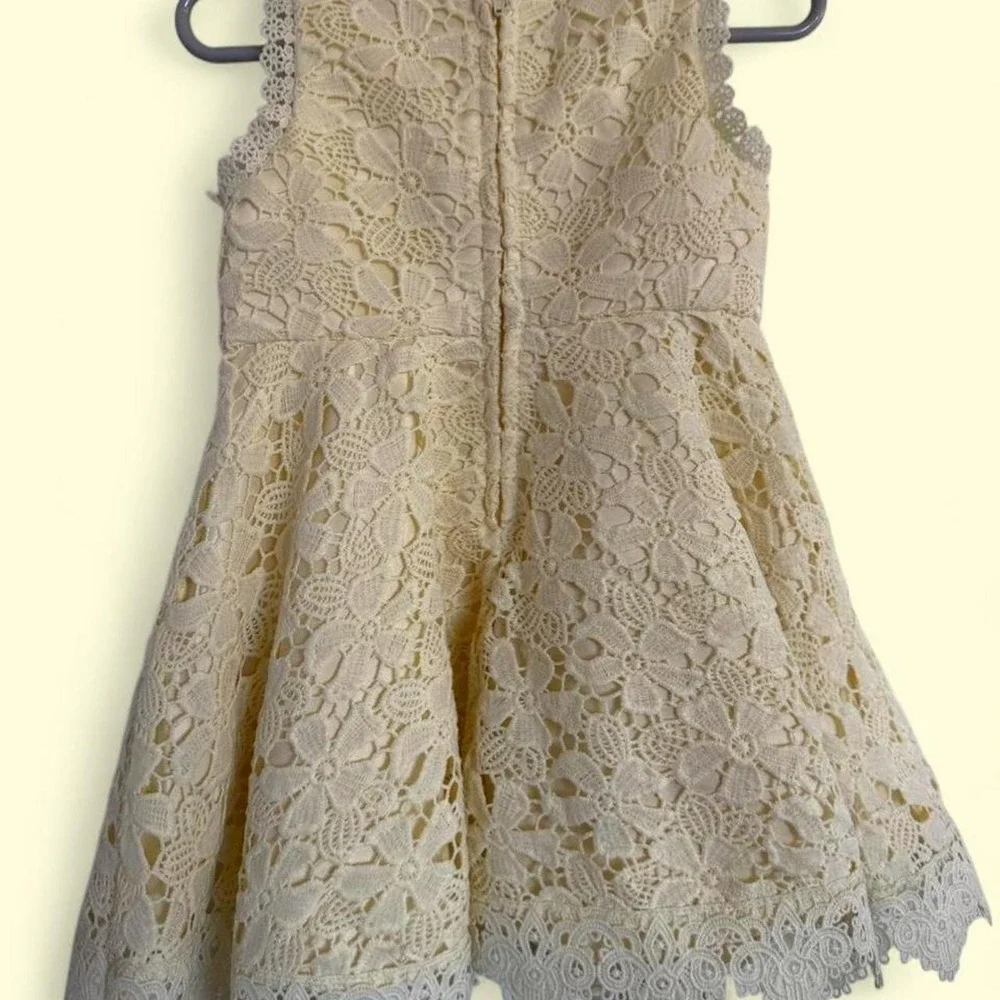 Rare Editions Yellow Floral Lace Fit-and-Flare Dress Fairy Cottagecore